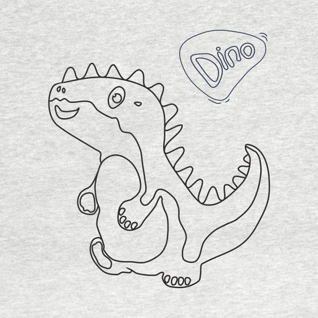 line art illustration of a dinosaur by bloomroge